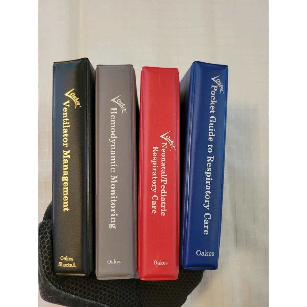 Lot of 4 Oakes Respiratory‎ Care Pocket Guides Ventilator Hemodynamic Monitoring